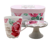 Кружка и подставка для маффинов Rose, подарочная коробка